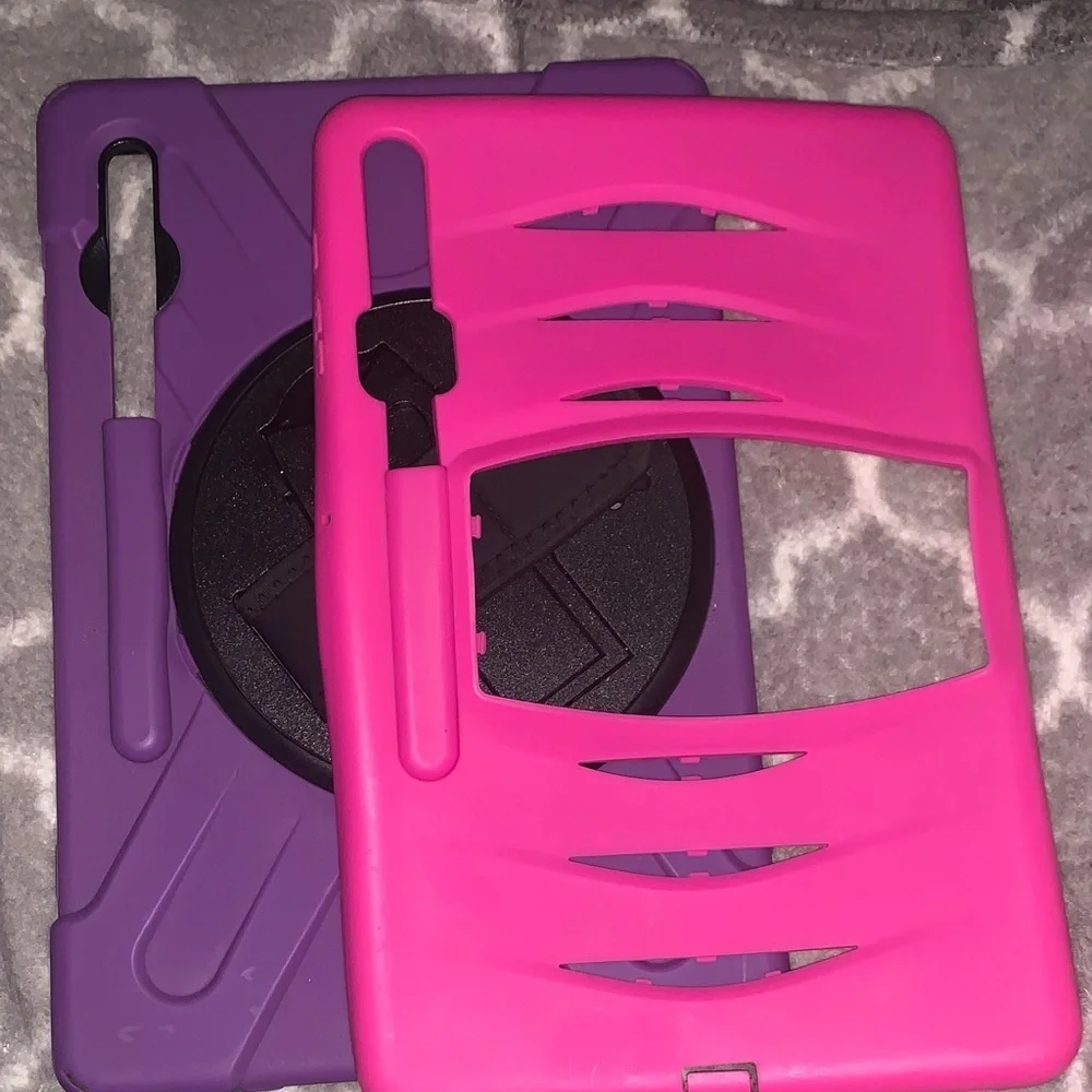 Pink and Black Tablet Case with Stand